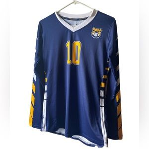 Breakfast Club's Shermer High Bulldogs LS Volleyball Jersey Womens M Blue Yellow